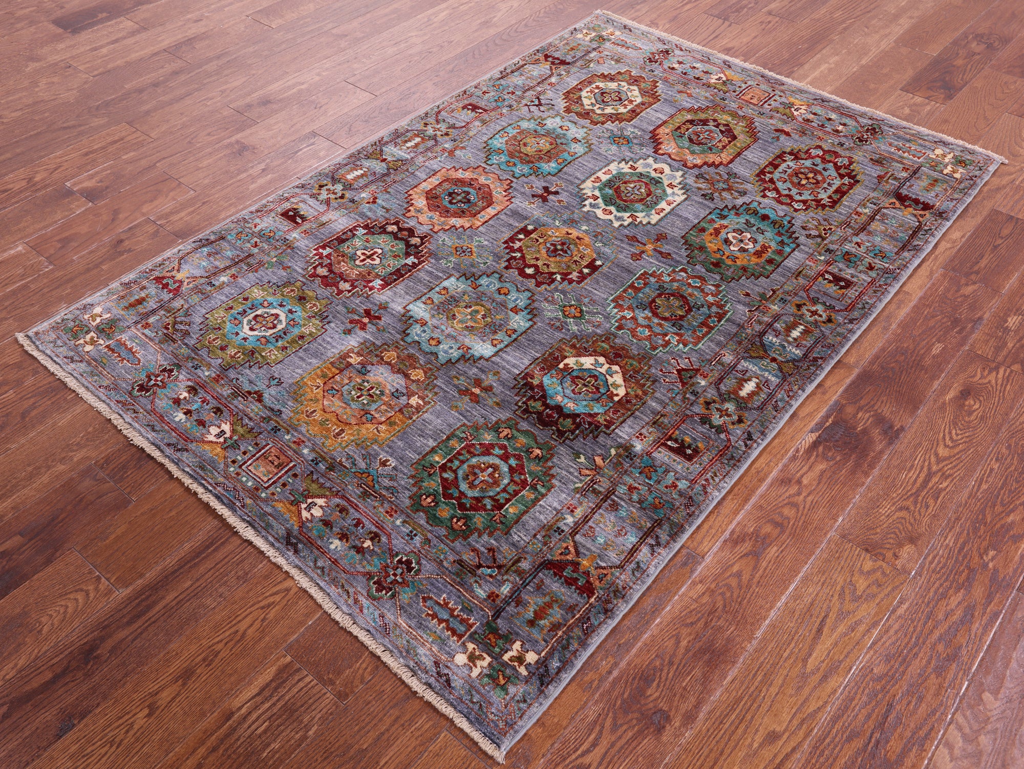 Turkmen Ersari Hand Knotted Wool Rug - 4' 0" X 6' 0" - Golden Nile