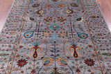 Grey Peshawar Handmade Wool Rug - 5' 8" X 7' 8" - Golden Nile