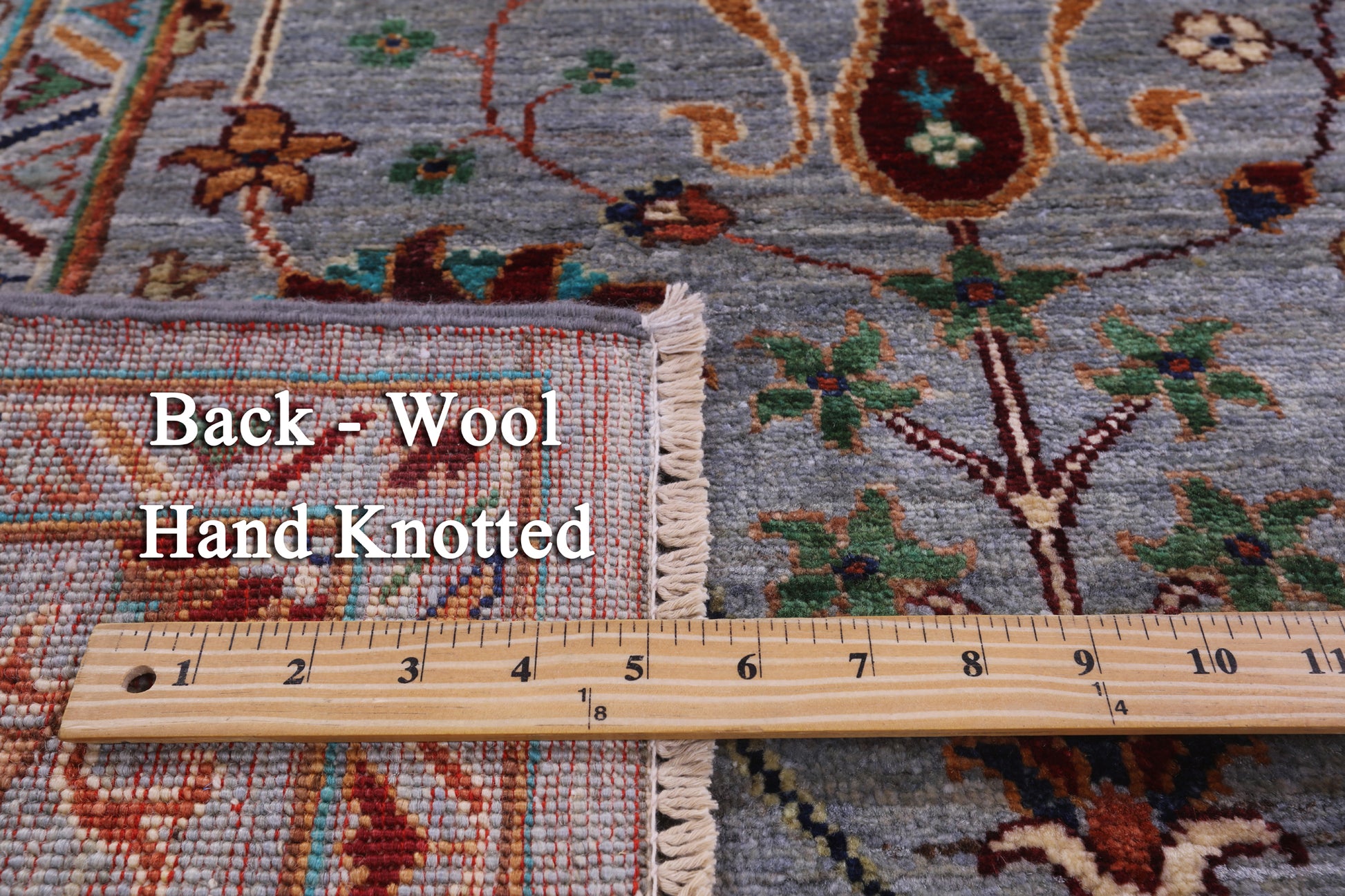 Grey Peshawar Handmade Wool Rug - 5' 8" X 7' 8" - Golden Nile