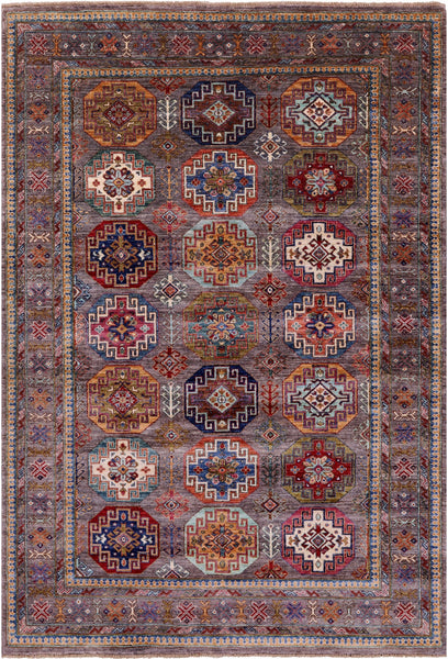 Turkmen Ersari Hand Knotted Wool Rug - 5' 8" X 8' 1" - Golden Nile