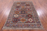 Turkmen Ersari Hand Knotted Wool Rug - 5' 8" X 8' 1" - Golden Nile