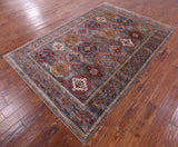 Turkmen Ersari Hand Knotted Wool Rug - 5' 8" X 8' 1" - Golden Nile