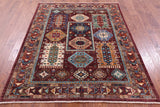 Turkmen Ersari Hand Knotted Wool Rug - 5' 1" X 6' 5" - Golden Nile