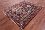 Turkmen Ersari Hand Knotted Wool Rug - 5' 1" X 6' 5" - Golden Nile