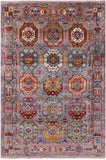 Turkmen Ersari Hand Knotted Wool Rug - 4' 0" X 5' 11" - Golden Nile