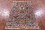 Turkmen Ersari Hand Knotted Wool Rug - 4' 0" X 5' 11" - Golden Nile
