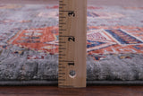 Grey Turkmen Ersari Hand Knotted Wool Rug - 5' 9" X 8' 5" - Golden Nile