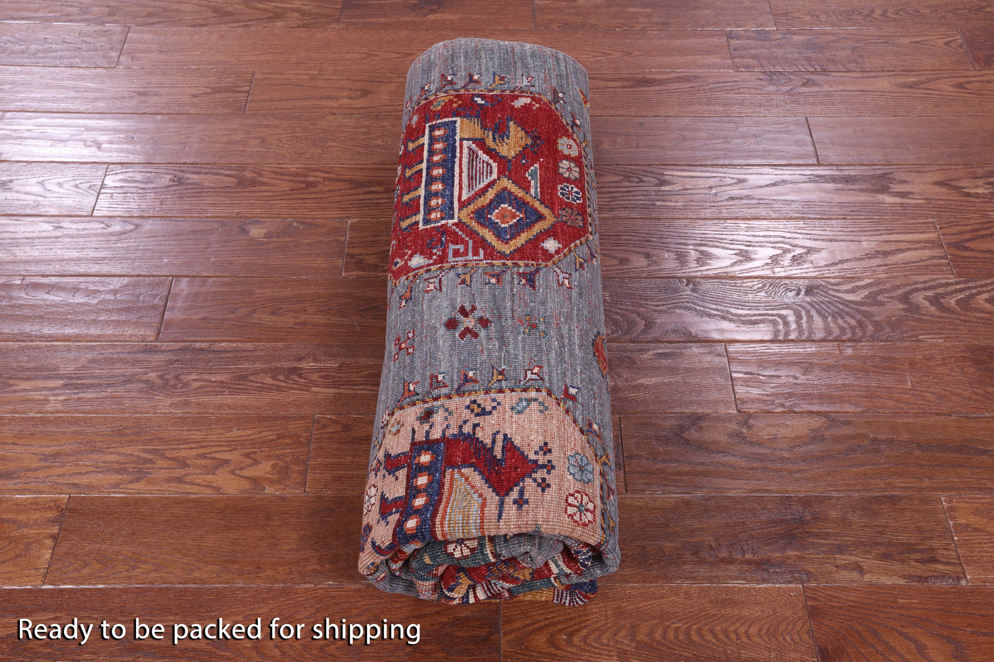 Grey Turkmen Ersari Hand Knotted Wool Rug - 5' 9" X 8' 5" - Golden Nile