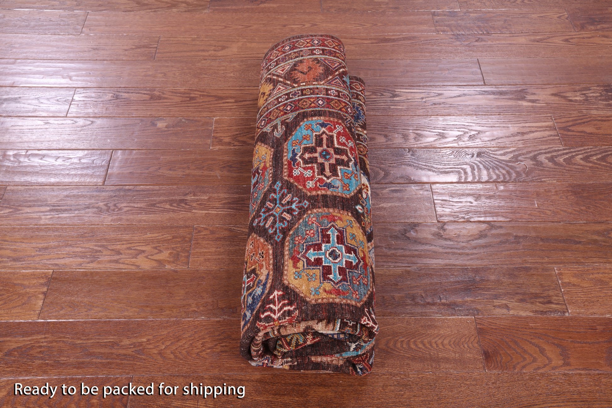 Brown Turkmen Ersari Hand Knotted Wool Rug - 5' 8" X 8' 2" - Golden Nile