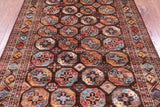 Brown Turkmen Ersari Hand Knotted Wool Rug - 5' 8" X 8' 2" - Golden Nile