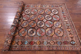 Brown Turkmen Ersari Hand Knotted Wool Rug - 5' 8" X 8' 2" - Golden Nile