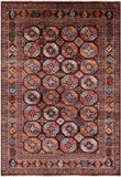 Brown Turkmen Ersari Hand Knotted Wool Rug - 5' 8" X 8' 2" - Golden Nile