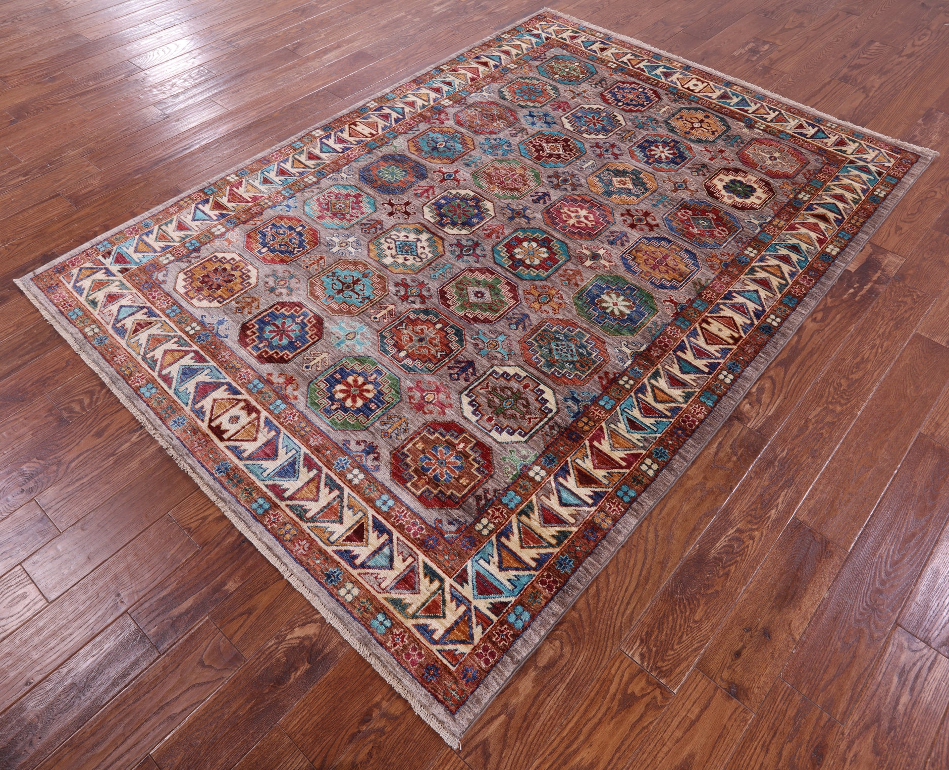 Turkmen Ersari Hand Knotted Wool Rug - 5' 8" X 8' 0" - Golden Nile