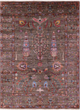 Peshawar Hand Knotted Wool Rug - 4' 10" X 6' 7" - Golden Nile
