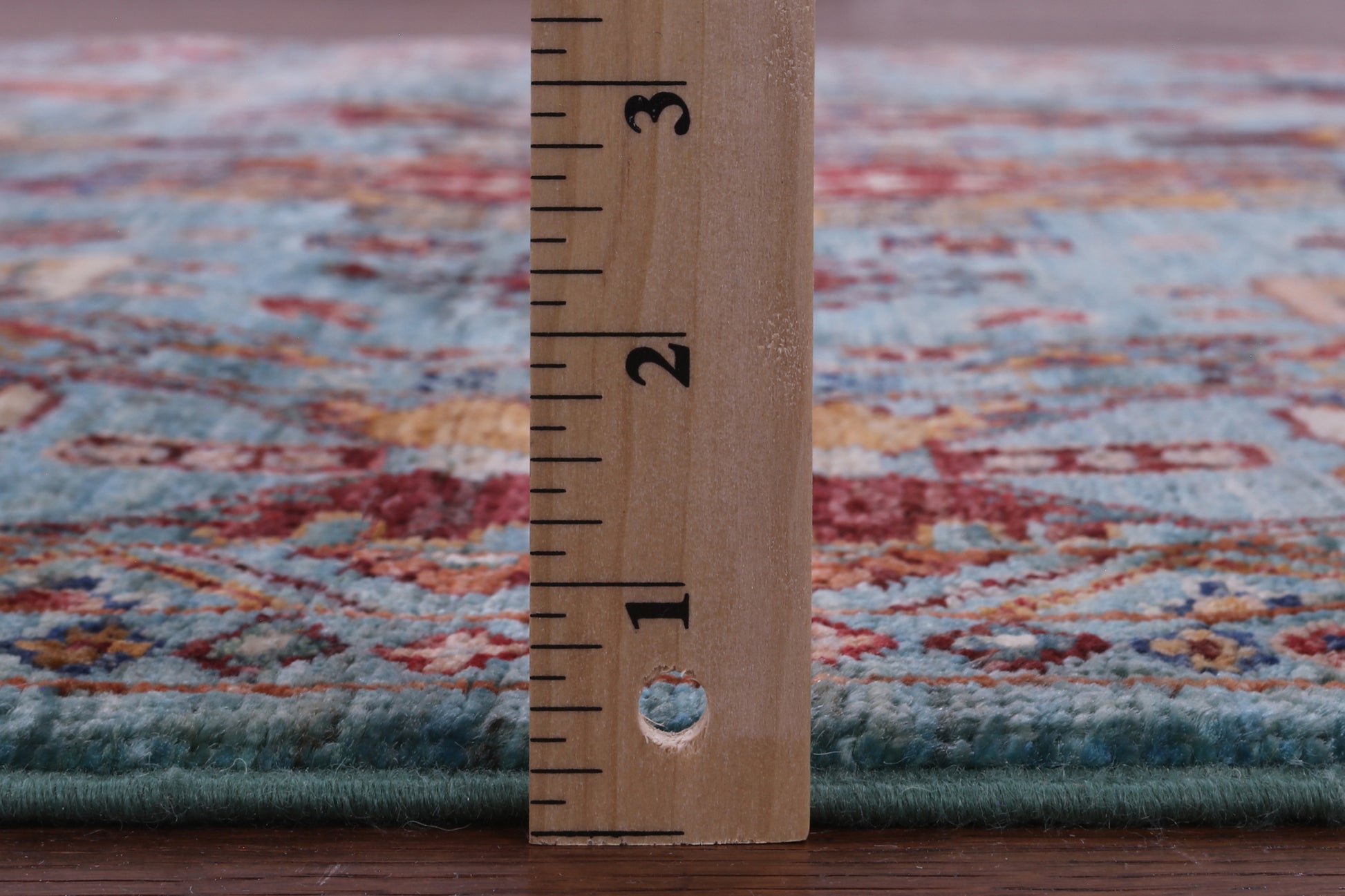 Blue Persian Fine Serapi Hand Knotted Wool Rug - 4' 11" X 6' 9" - Golden Nile