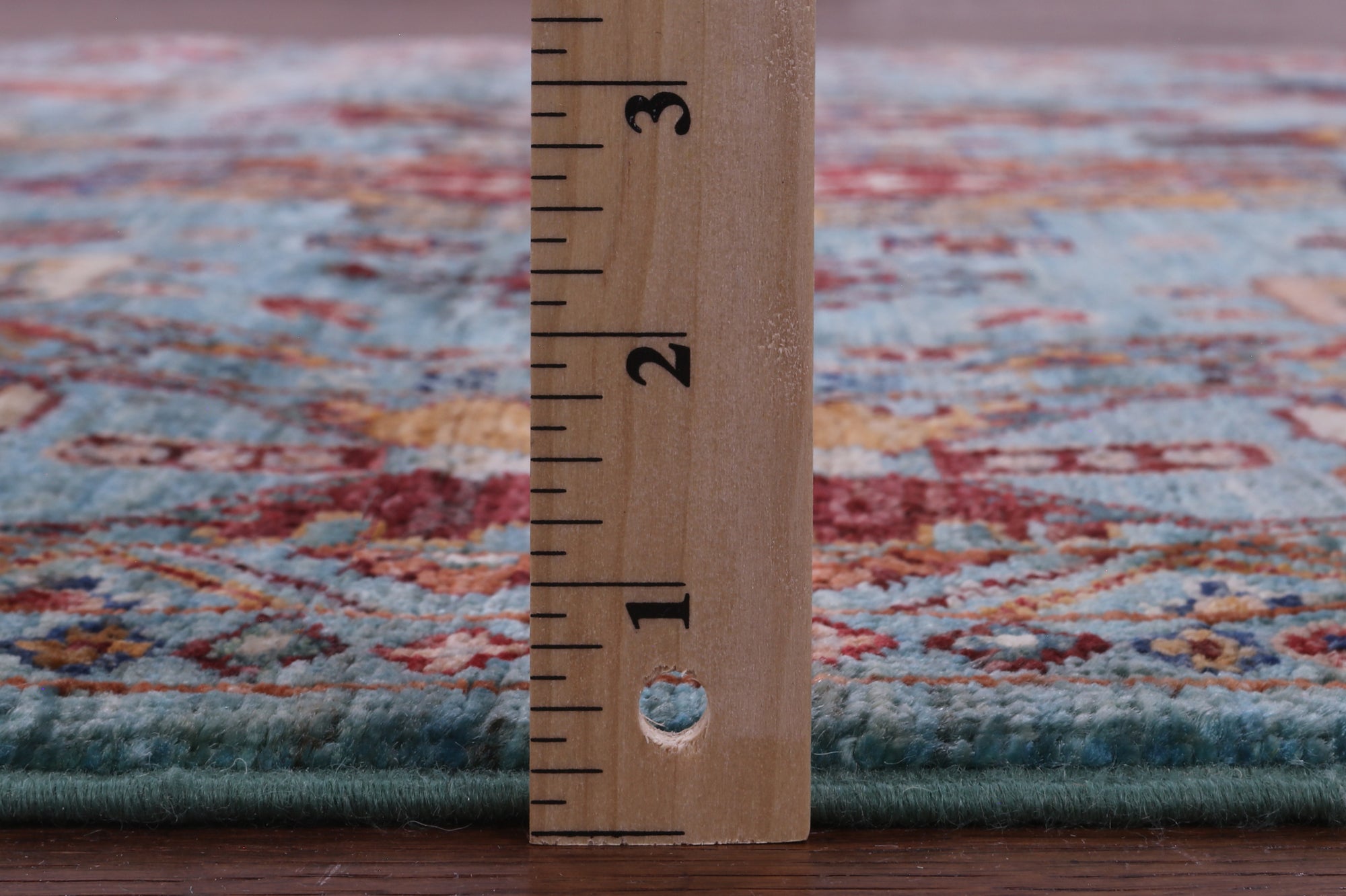 Blue Persian Fine Serapi Hand Knotted Wool Rug - 4' 11" X 6' 9" - Golden Nile
