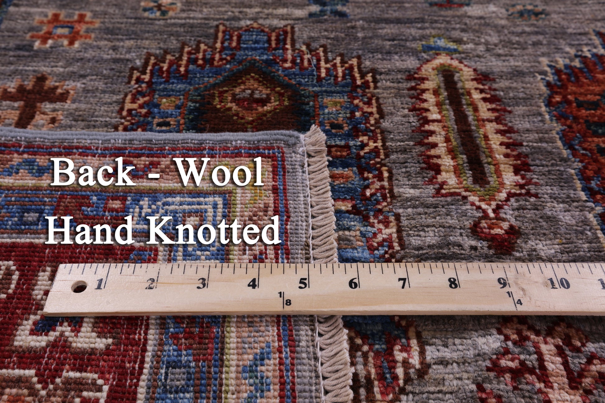 Grey Turkmen Ersari Hand Knotted Wool Rug - 5' 0" X 7' 0" - Golden Nile