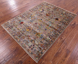 Peshawar Hand Knotted Wool Rug - 5' 1" X 6' 10" - Golden Nile