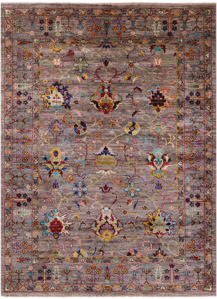 Peshawar Hand Knotted Wool Rug - 5' 1" X 6' 10" - Golden Nile