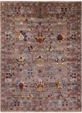 Peshawar Hand Knotted Wool Rug - 5' 1" X 6' 10" - Golden Nile