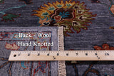 Grey Peshawar Handmade Wool Rug - 4' 11" X 6' 7" - Golden Nile