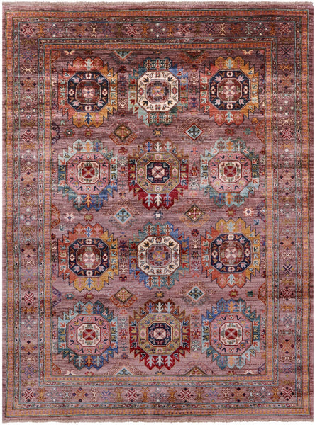 Turkmen Ersari Hand Knotted Wool Rug - 5' 1" X 6' 9" - Golden Nile