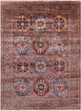 Turkmen Ersari Hand Knotted Wool Rug - 5' 1" X 6' 9" - Golden Nile