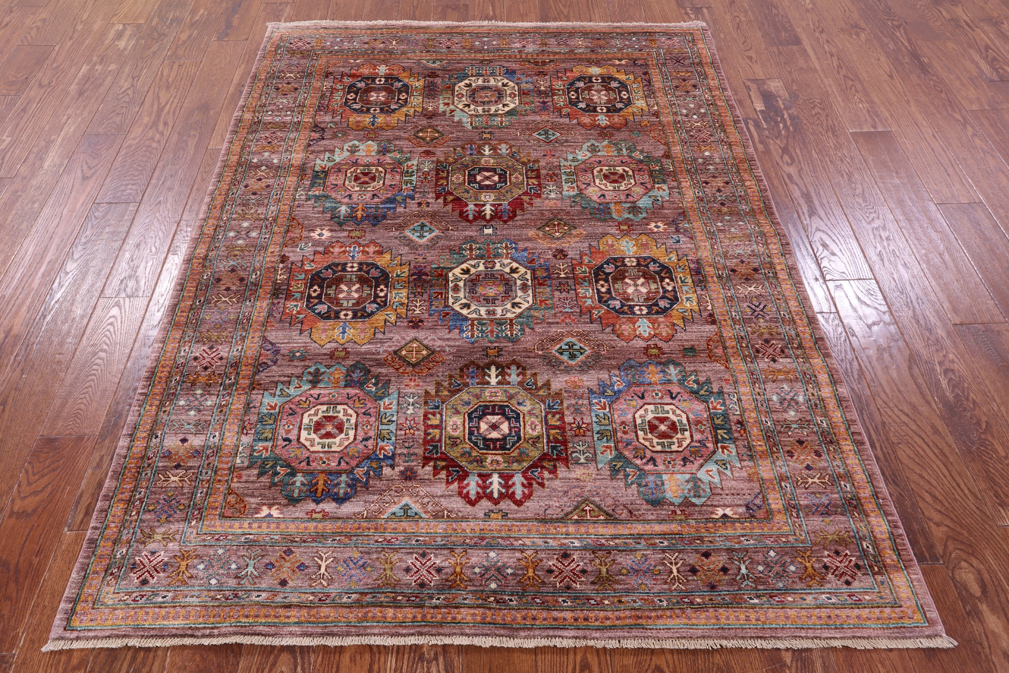 Turkmen Ersari Hand Knotted Wool Rug - 5' 1" X 6' 9" - Golden Nile