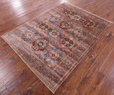 Turkmen Ersari Hand Knotted Wool Rug - 5' 1" X 6' 9" - Golden Nile