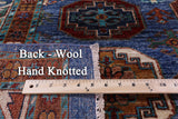 Blue Turkmen Ersari Hand Knotted Wool Rug - 5' 4" X 6' 8" - Golden Nile