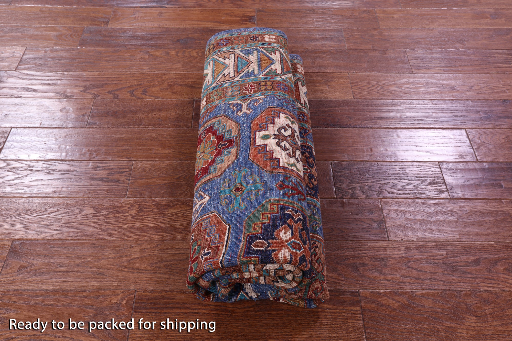 Blue Turkmen Ersari Hand Knotted Wool Rug - 5' 4" X 6' 8" - Golden Nile