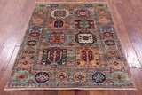 Turkmen Ersari Hand Knotted Wool Rug - 3' 7" X 4' 8" - Golden Nile