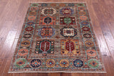 Turkmen Ersari Hand Knotted Wool Rug - 3' 7" X 4' 8" - Golden Nile