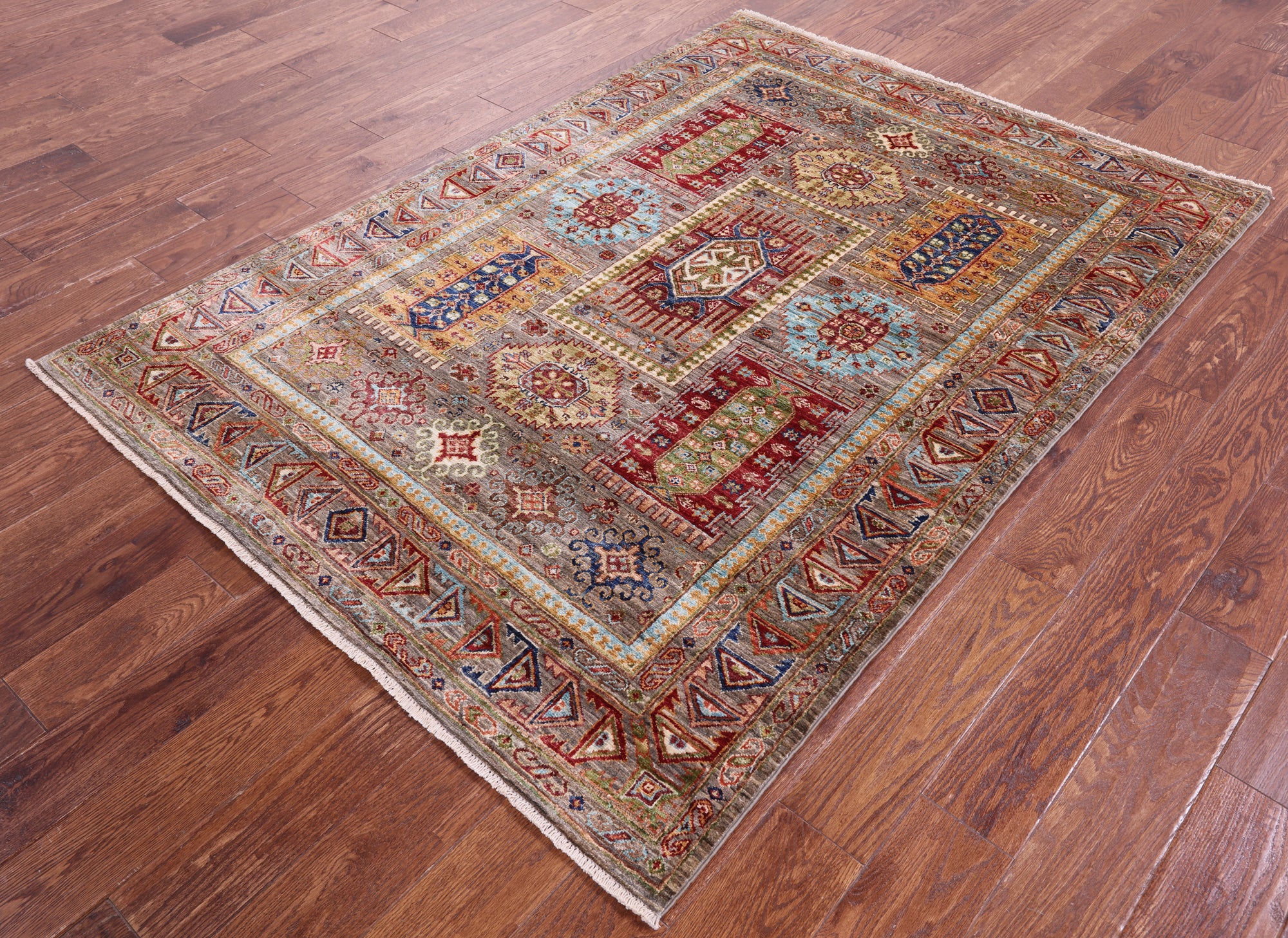 Turkmen Ersari Handmade Wool Rug - 4' 9" X 6' 7" - Golden Nile