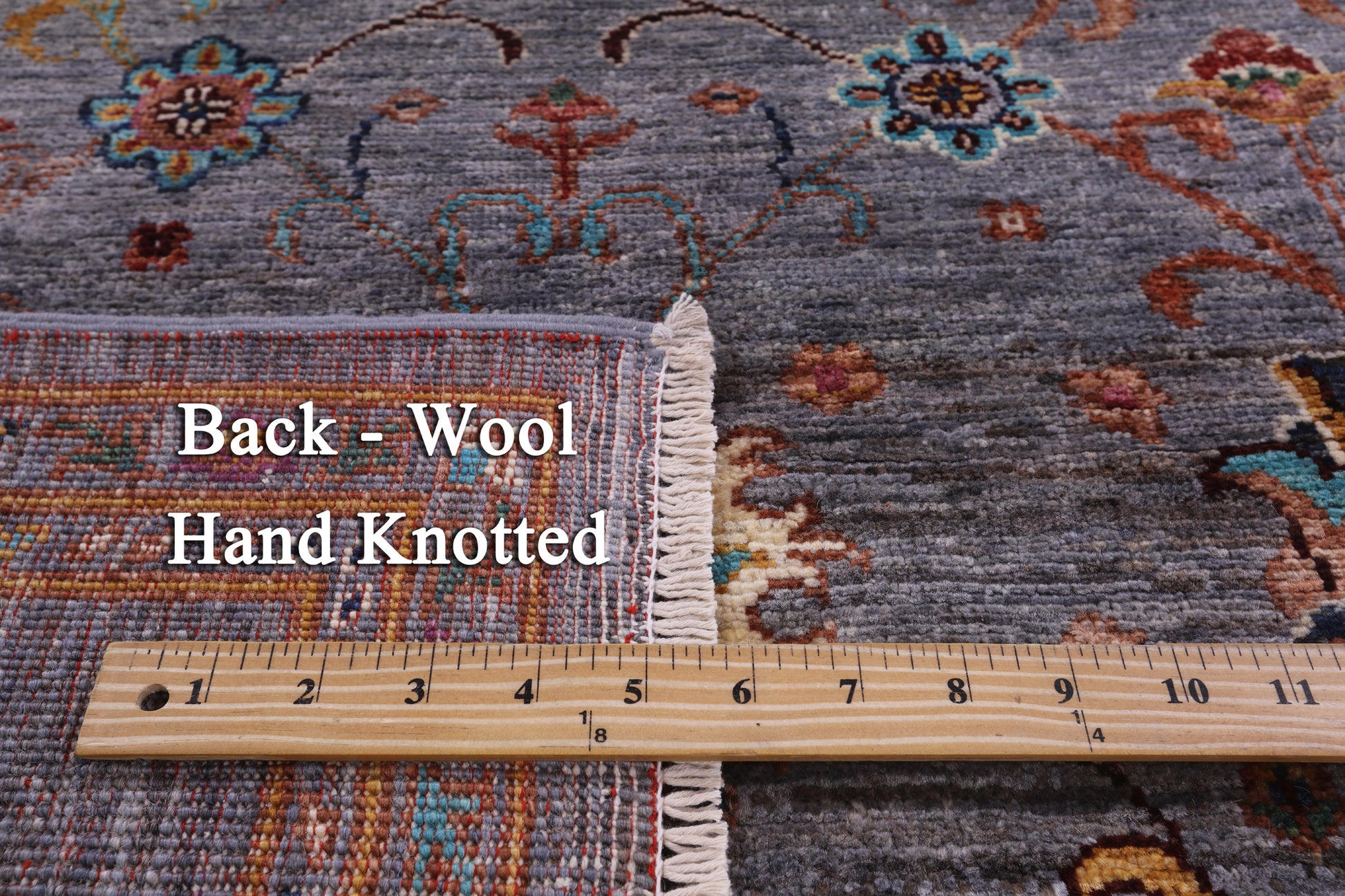 Grey Peshawar Hand Knotted Wool Rug - 5' 0" X 6' 10" - Golden Nile