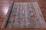 Grey Peshawar Hand Knotted Wool Rug - 5' 0" X 6' 10" - Golden Nile