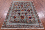 Peshawar Hand Knotted Wool Rug - 4' 10" X 6' 9" - Golden Nile
