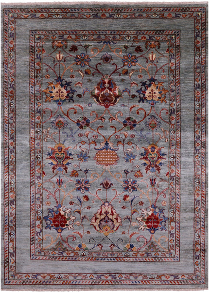 Peshawar Hand Knotted Wool Rug - 4' 10" X 6' 9" - Golden Nile