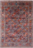 Turkmen Ersari Hand Knotted Wool Rug - 5' 0" X 7' 2" - Golden Nile