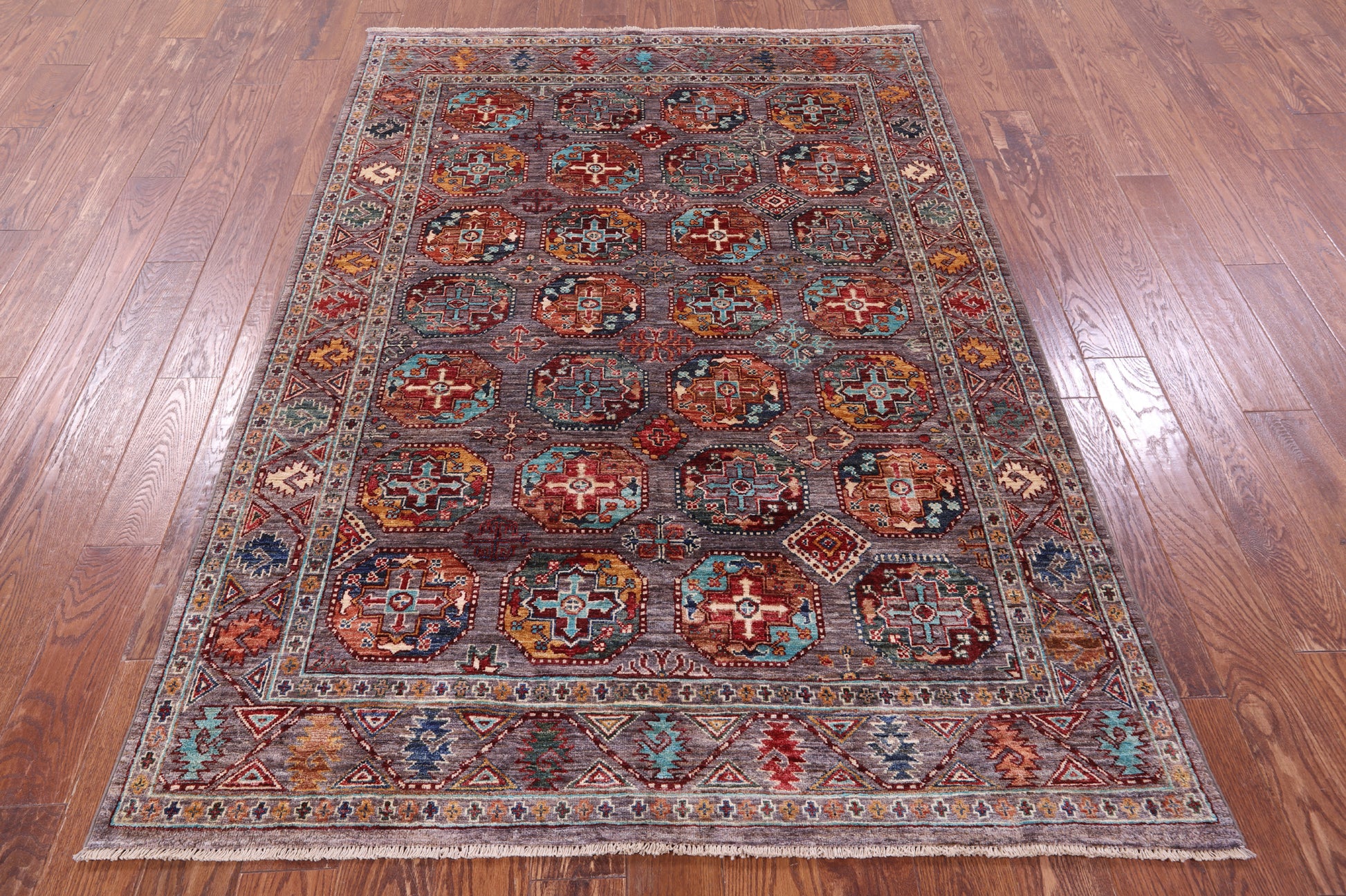 Turkmen Ersari Hand Knotted Wool Rug - 5' 0" X 7' 2" - Golden Nile