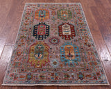 Turkmen Ersari Hand Knotted Wool Rug - 3' 3" X 5' 3" - Golden Nile