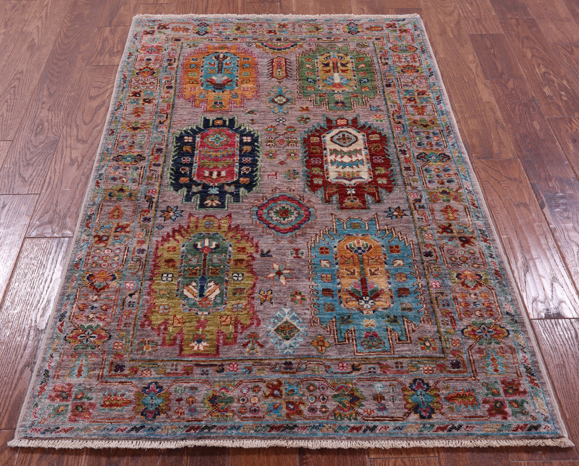 Turkmen Ersari Hand Knotted Wool Rug - 3' 3" X 5' 3" - Golden Nile