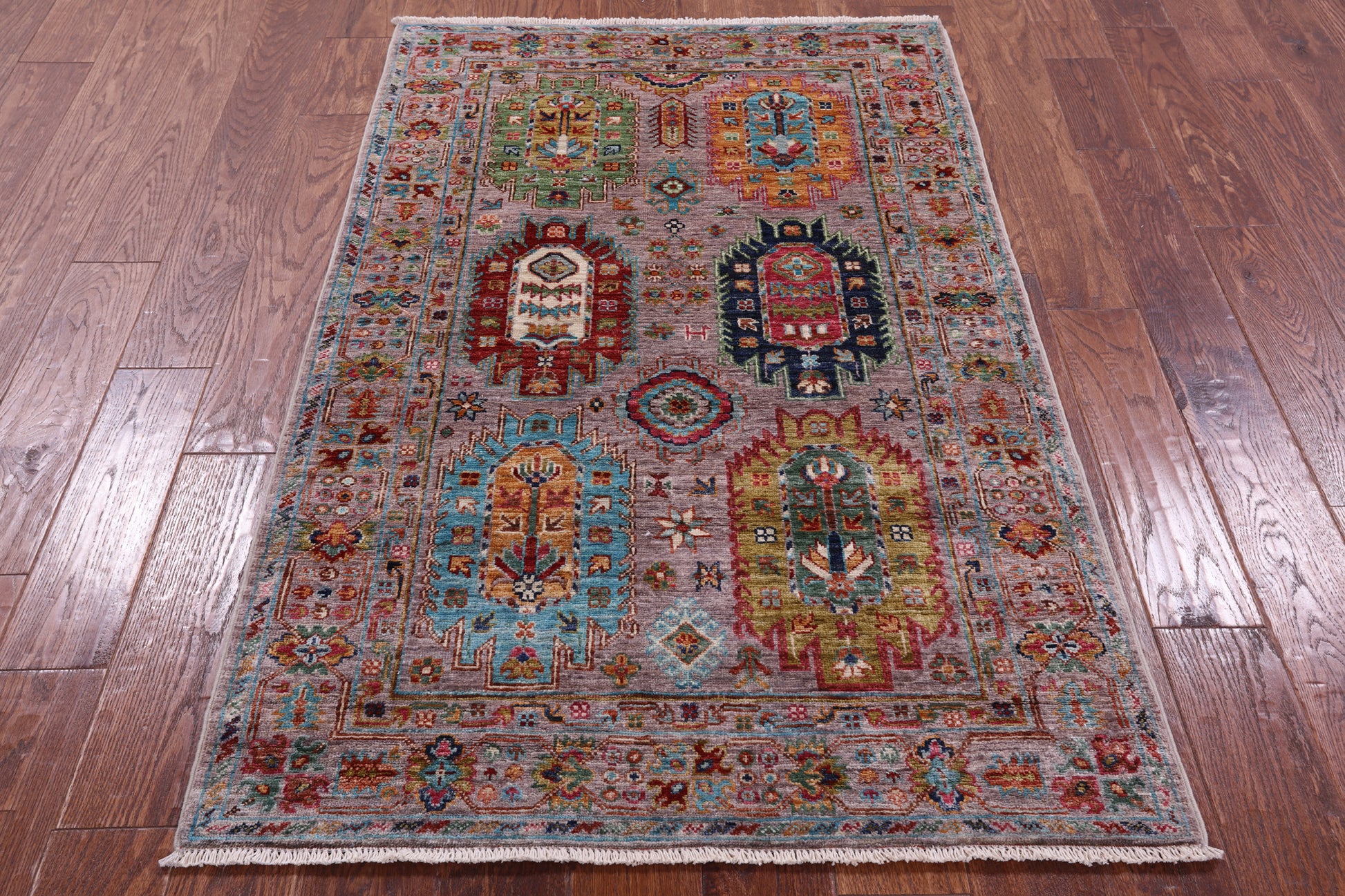 Turkmen Ersari Hand Knotted Wool Rug - 3' 3" X 5' 2" - Golden Nile