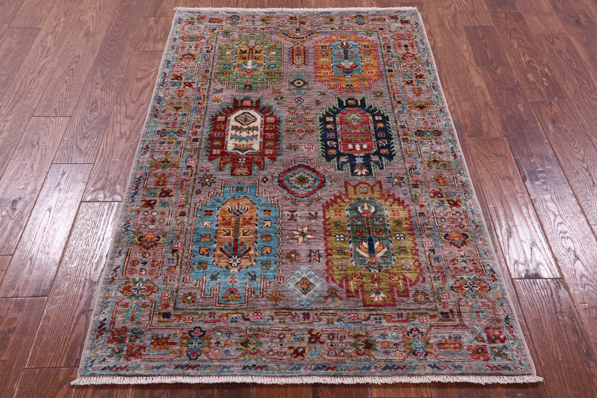 Turkmen Ersari Hand Knotted Wool Rug - 3' 3" X 5' 2" - Golden Nile