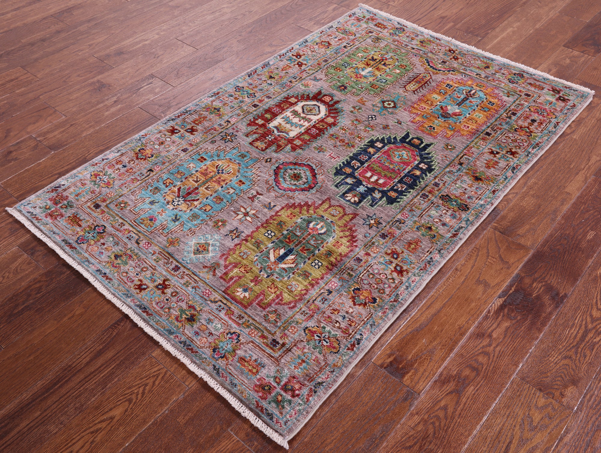 Turkmen Ersari Hand Knotted Wool Rug - 3' 3" X 5' 2" - Golden Nile