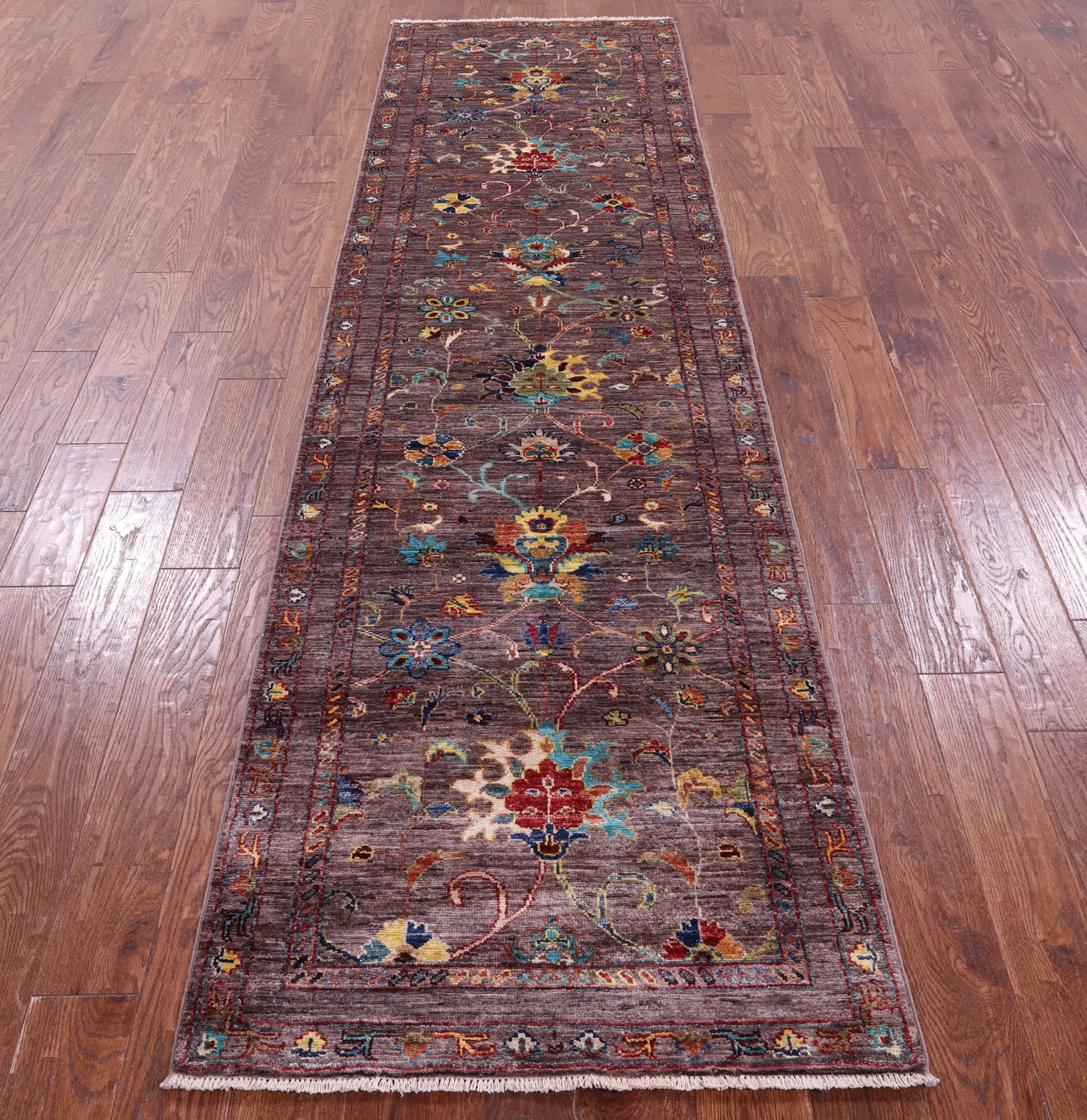 Peshawar Hand Knotted Wool Runner Rug - 2' 9" X 9' 11" - Golden Nile