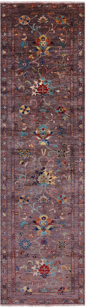 Peshawar Hand Knotted Wool Runner Rug - 2' 9" X 9' 11" - Golden Nile