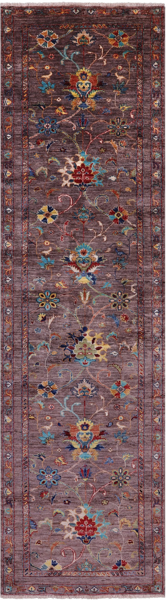 Peshawar Hand Knotted Wool Runner Rug - 2' 9" X 9' 11" - Golden Nile