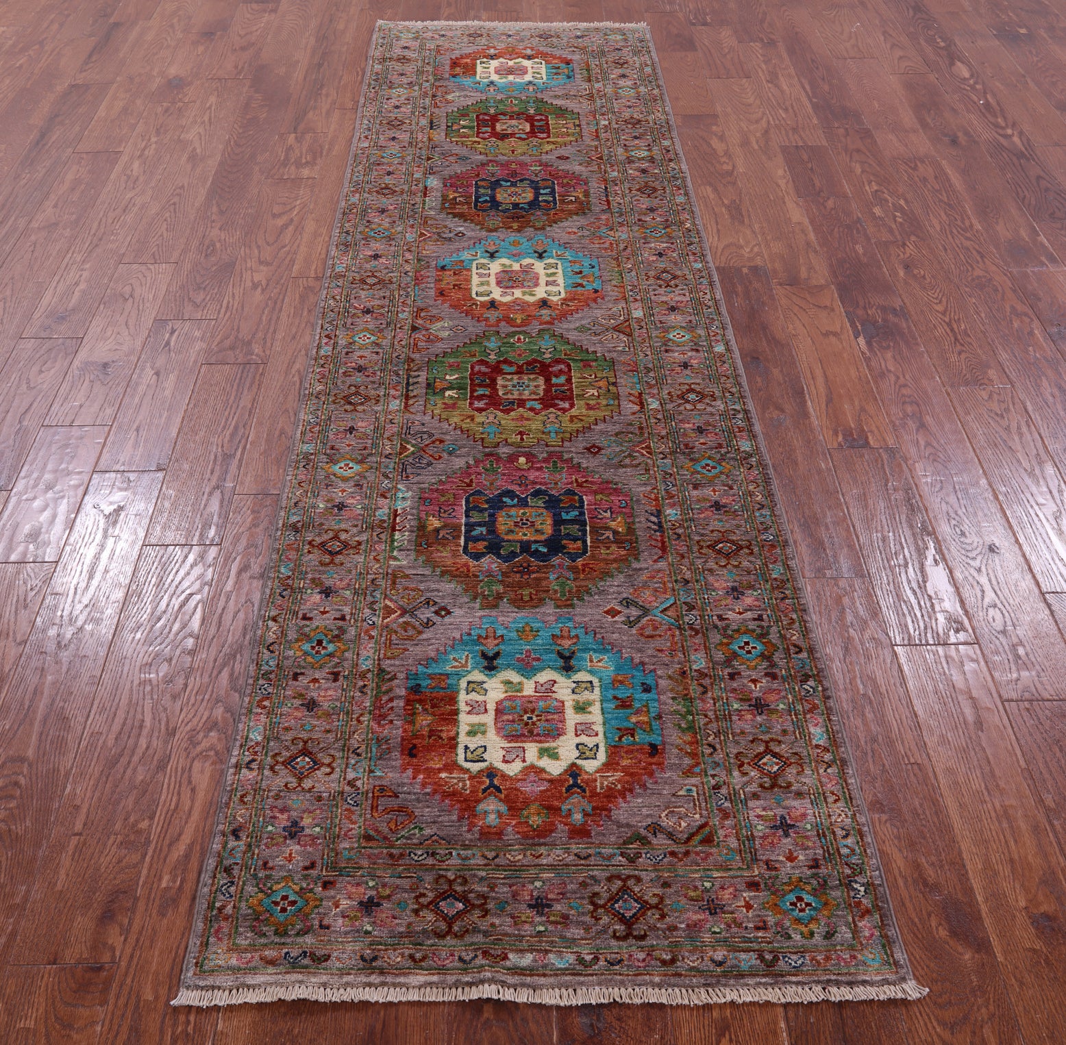 Turkmen Ersari Handmade Wool Runner Rug - 2' 8" X 9' 9" - Golden Nile