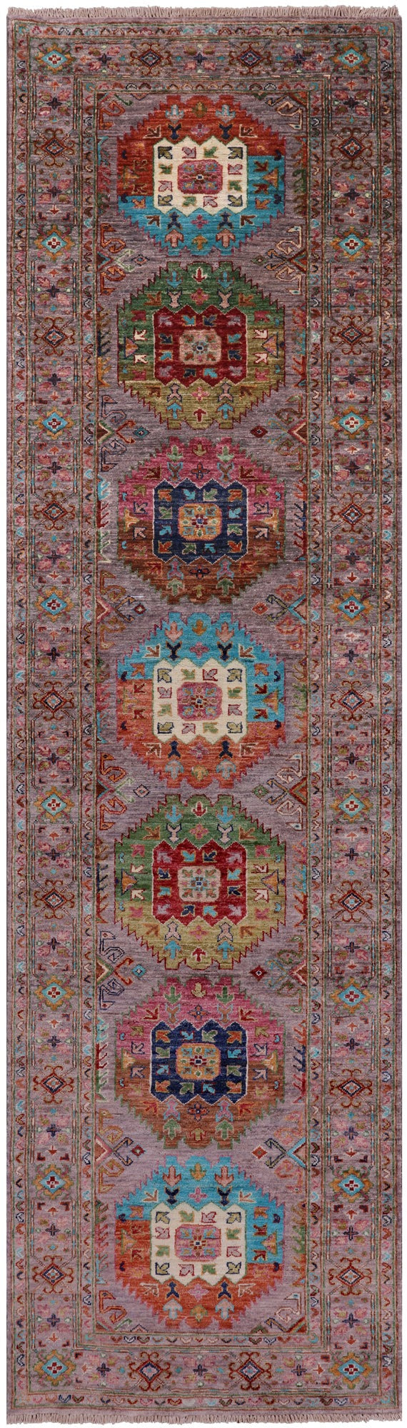 Turkmen Ersari Handmade Wool Runner Rug - 2' 8" X 9' 9" - Golden Nile